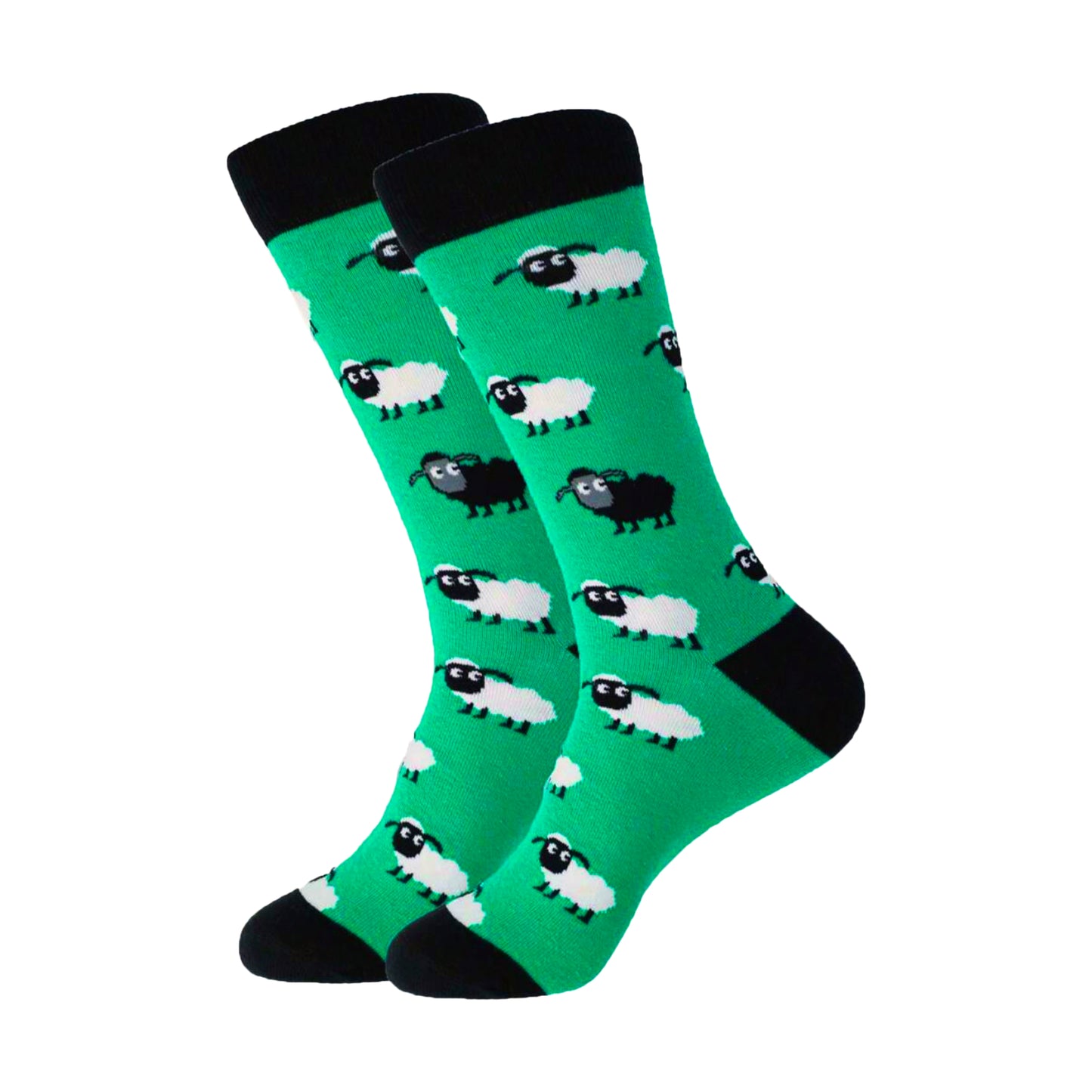 Sheep Socks (Green and Black) UK 4-8