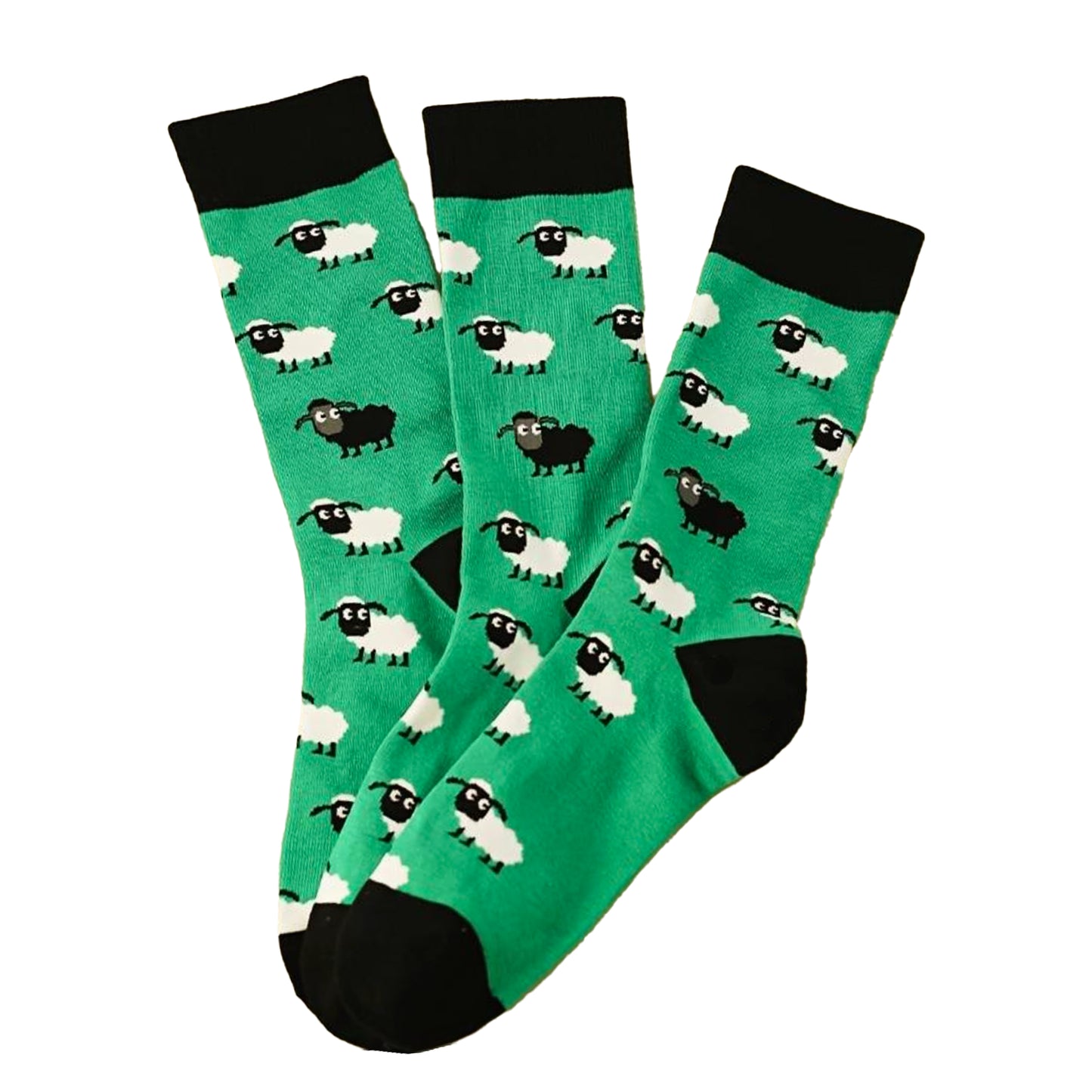 Sheep Socks (Green and Black) UK 4-8