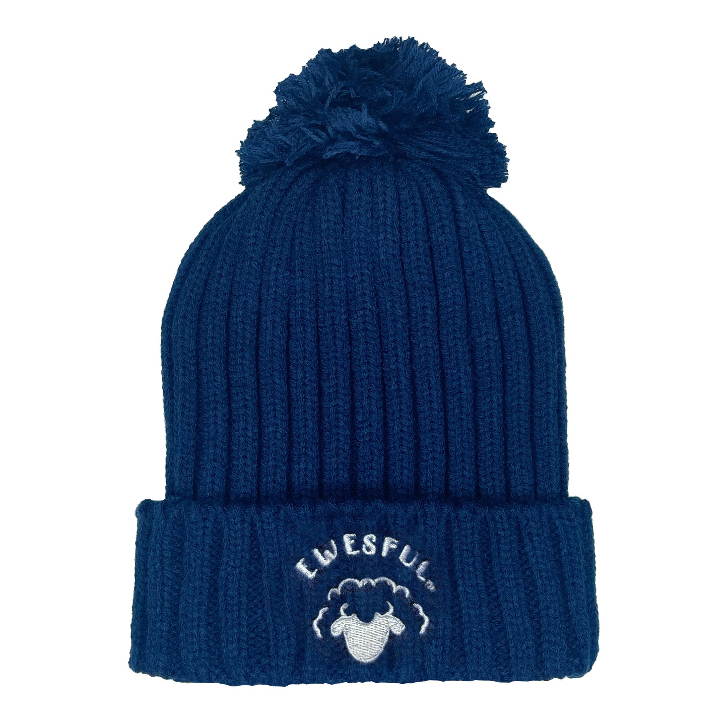 Navy blue Sheep Text Logo Bobble Hat