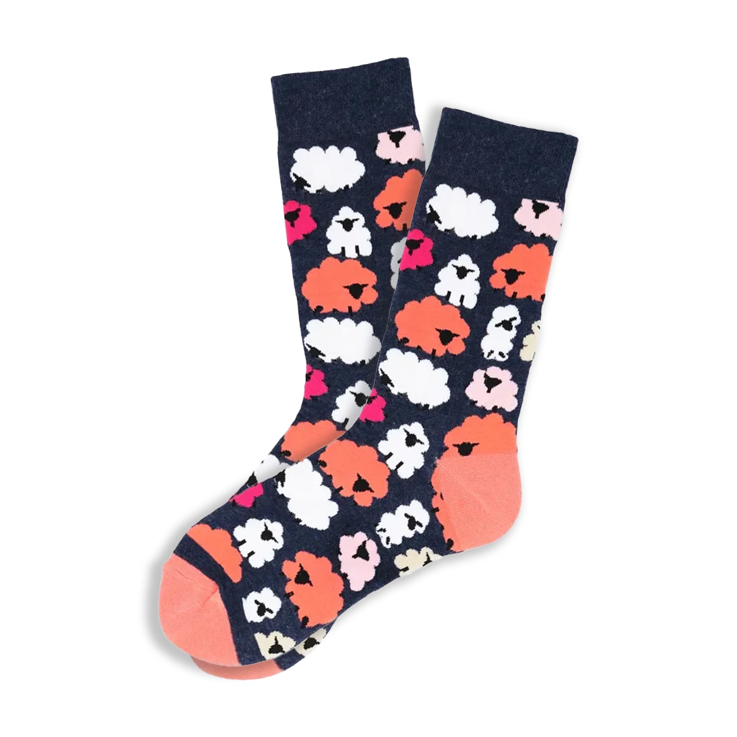 Sheep Socks (Navy and Pink) UK 4-8