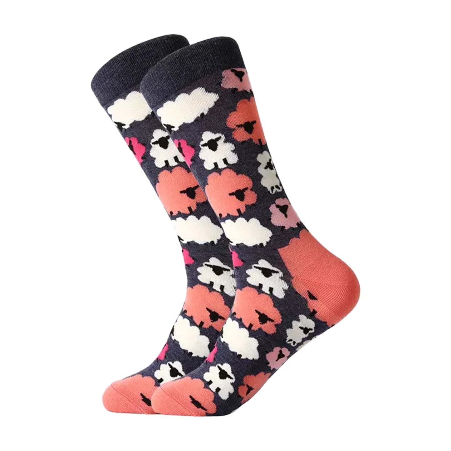 Sheep Socks (Navy and Pink) UK 4-8