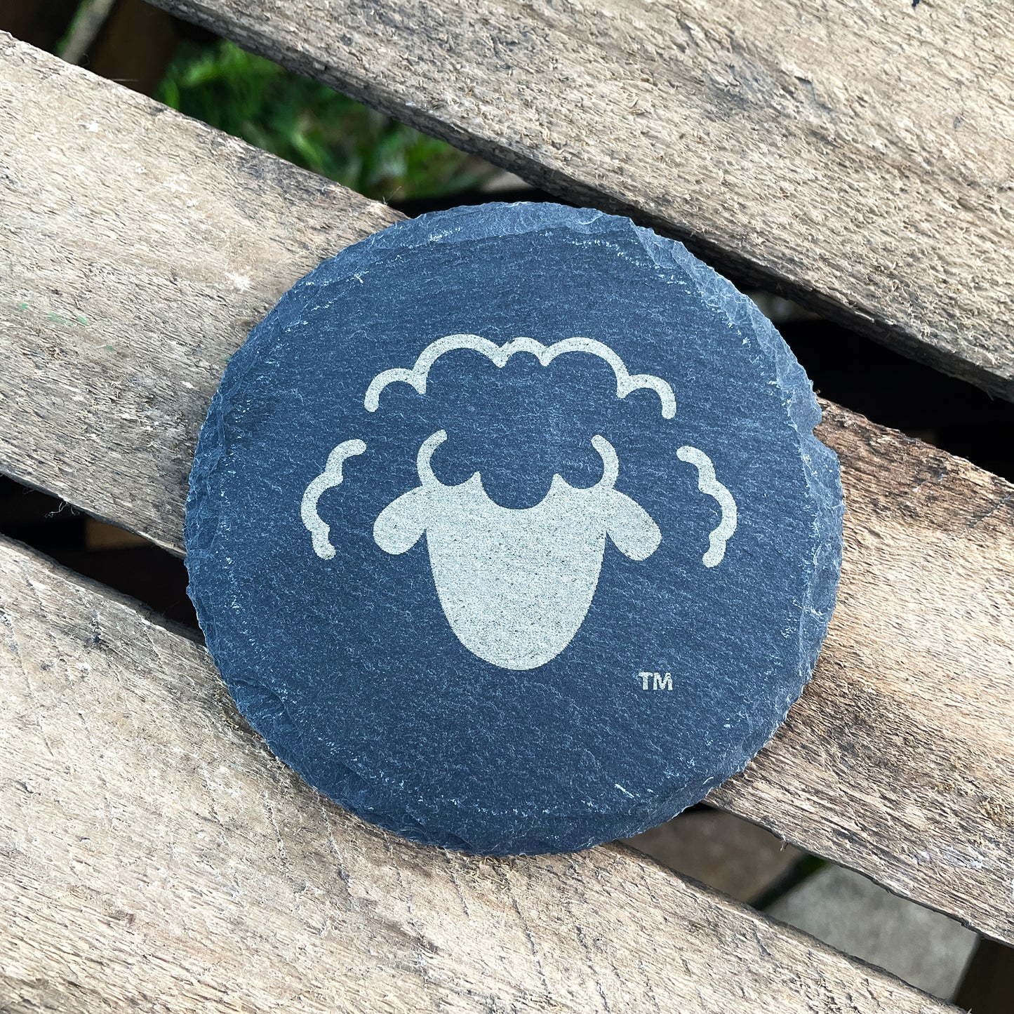 Sheep Natural Slate Coaster (Single)